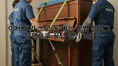 💰 이사 후기 쓰고 돈 버는 방법: 블로그 운영으로 꿀팁🍯 얻기 (3분)